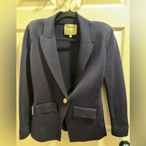 L'AGENCE Chamberlain Knit Navy Blazer for Women